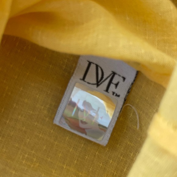 Diane Von Furstenberg yellow cotton blouse size 2 - Picture 3 of 8